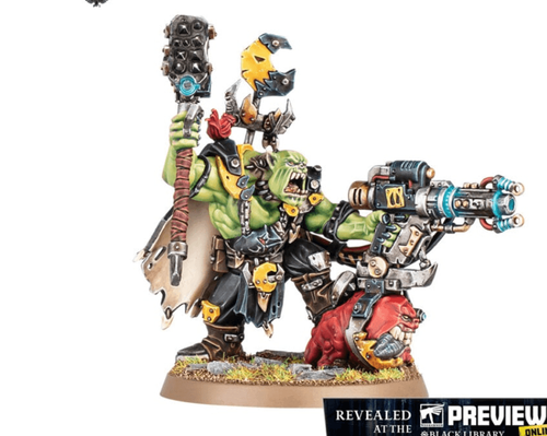 New Warhammer 40000 orc warboss from Black Library Celebration