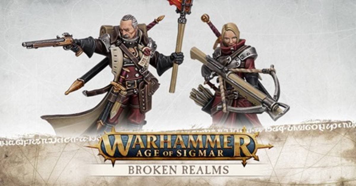Warhammer Age Of Sigmar – Galeno & Doralia Ven Denst – Cacciatori Di Streghe – Set In Plastica Da 18 Pezzi – 2 Basette 28 Mm - 2